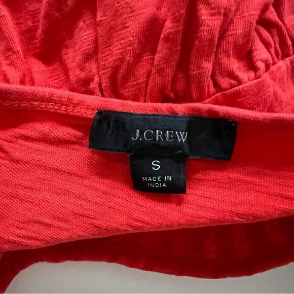 J.Crew Women Girls Eyelet Flutter-Sleeve Top with Pom-Pom Trim Orange Red Size S - Picture 3 of 7